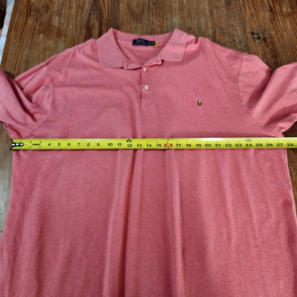 Polo Ralph Lauren Men's Red‎ Heather Short Sleeve Shirt Flesh Pony 3XLT Cotton